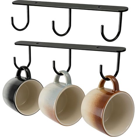 Cabinet Mug Hooks 2Pcs Stainless Steel Rack Standard Size