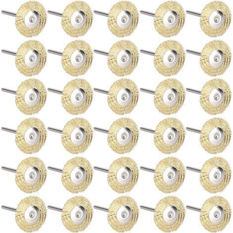 (Fil de Laiton)30 pièces Roue de Brosse en Fil d'acier Mini Brosse métallique Roue Tasse brosses de Roue de Polissage pour Polissage Nettoyage Rouille Corrosion Peinture (1/5)