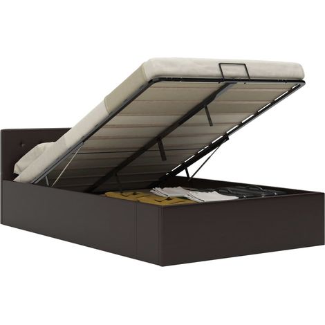 Lit adulte - Cadre de lit pour Adultes, Enfants à rangement hydraulique Gris Similicuir 120x200 cm -76800 (1/5)