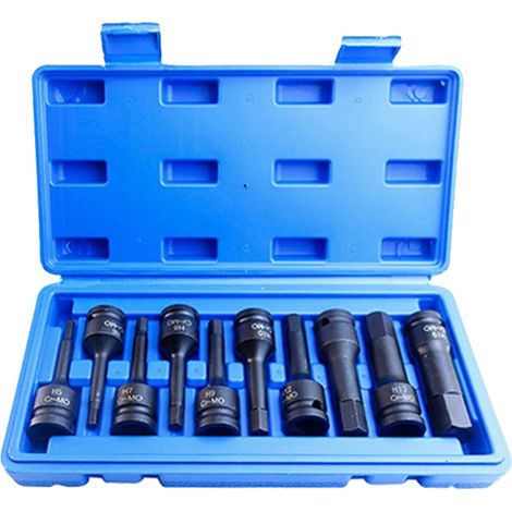 Juego de llaves de vaso Torx de impacto, construcción duradera, uso versátil, kit de herramientas de 10 piezas (1/2)