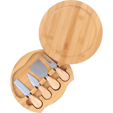 Couteaux à Fromage en Acier Inoxydable avec Manche en Bois - Set de Couteaux pour Cuisine et Barbecue