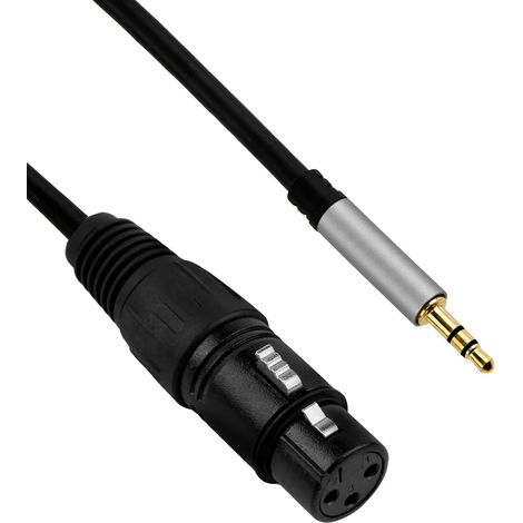 Câble XLR Jack 3.5mm, Câble de Microphone XLR vers Jack, 1 Mètre, Compatible avec Caméscopes, Appareils Photo DSLR, Enregistreurs Audio de PC