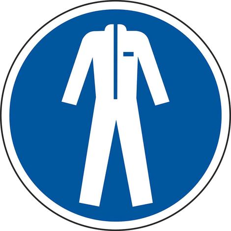 Marquage au sol, avec pictogramme : Portez des vêtements de protection, Auto-adhésif, en Vinyle ( Prix pour 1 )