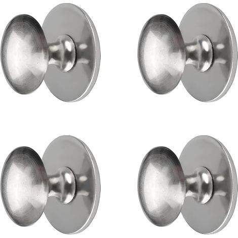 Lntyq 4er-Pack selbstklebende Edelstahl-Schiebetür-Schubladenknöpfe mit Befestigungsschrauben für Glasschränke (35 mm x 25 mm) (1/5)