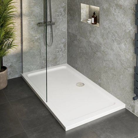 Low Profile Rectangular Shower Tray With Chrome Waste 1700 x 800mm