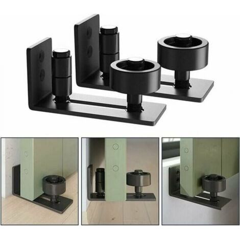 2Pcs Multifunctional Barn Door Bottom Floor Guide Adjustable Roller Floor Guide for Sliding Doors (1/4)