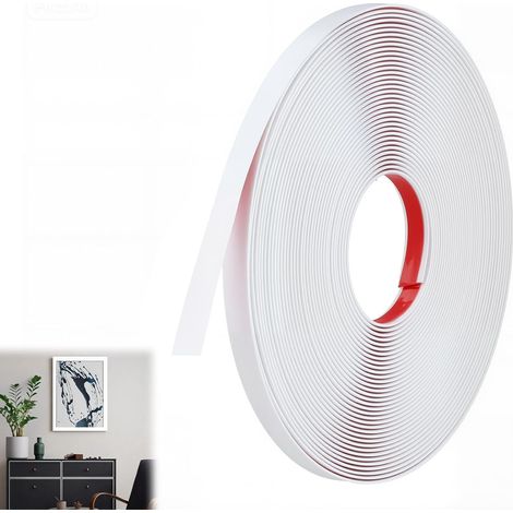 18M Moulure Adhesive Blanc Mat Baguette de Finition PVC Moulure Flexible Convient à Cadres de Miroirs, Fenêtres, Encadrement Porte, Sols, Armoires, Bords de Carreaux(Lg:2cm, E:1.5mm) (1/5)