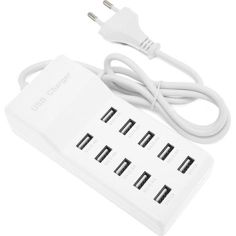 10-Port USB-Wandladestation, intelligentes Schnellladegerät für mehrere Geräte mit europäischem Stecker [GPA] (1/5)