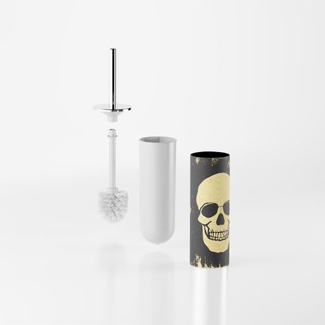 Inda - Portascopino Skull da appoggio My Art in acciaio inox (1/2)