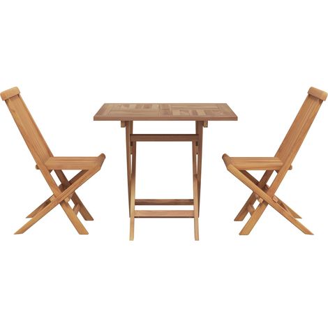 Garten Essgruppe 3 pcs Braun Massivholz Akazie
