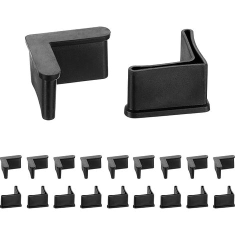 20 Pcs 1.57" x 1.57" Rubber Pads Foot Caps Black (1/5)