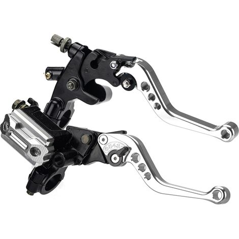 Juego de manetas de freno y embrague mecanizadas por CNC para manillares de motocicleta de 7/8" (22 mm), izquierda y derecha, compatibles con motos de carretera, deportivas, choppers, cruisers y cafe (1/5)