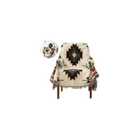 Couvre-lit avec des Franges,double face, Coton, Tissé indiens plafond Est conçue comme une Couchdecke bettüberwurf Sesseldecke et comme sofaüberwurf (1/5)