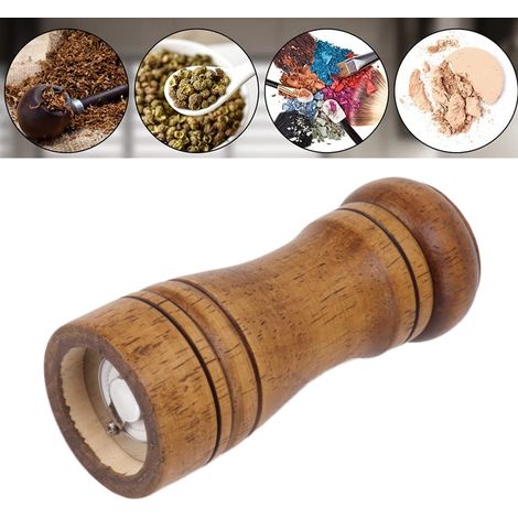 Hölzerne Pfeffermühle für den Hausgebrauch, manuelle, drehbare Pfeffermühle aus Eichenholz, Streuflasche, kleine Größe. (1/5)