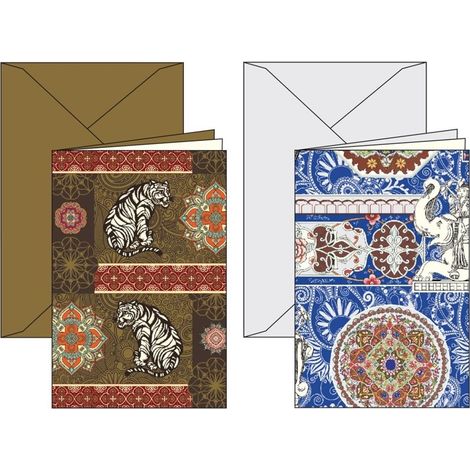 Karte mit Umschlag 11,5 x 17 cm Indische Rossi