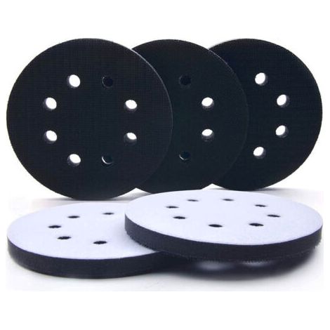 5 pouces Tampon de Ponçage Souple, Tampon Poncage Souple, Tampon de Coussin D'interface, Adapté aux Types Pneumatiques et électriques de Polisseuse Autonettoyante, 8 Trous, 5pcs (1/5)
