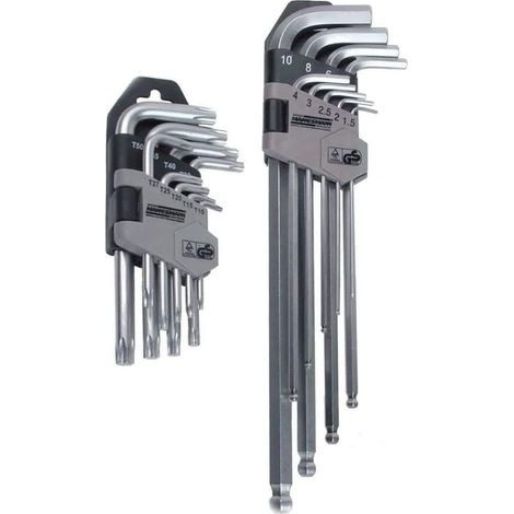 Llave Allen Hexagonal y de Punta Torx, 18 Unidades, Juego - Mannesmann M18170