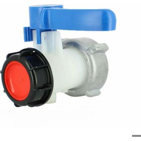 Vanne papillon Compatible Schütz S75X6/S60X6 – HDPE étanche – Pour récupération eau de pluie – Bleu/Noir (1/4)