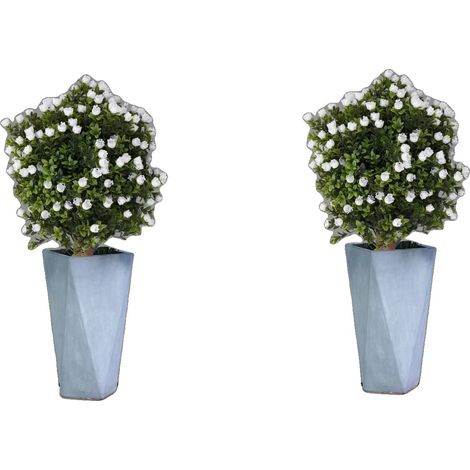 Árbol artificial de Ginkgo Biloba, fabricado en plástico y madera, dimensiones 35-40 cm x 69 cm, incluye 2 unidades, se monta con estaca para fijarlo al suelo, apto para uso interior y exterior. (1/5)