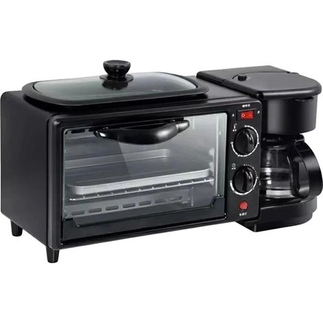 Station de Petit-Déjeuner, Grille-Pain Multifonction, Machine à Café, noir, UE (1/2)