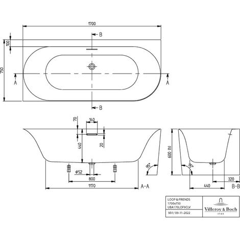 Villeroy & Boch A170LOF9CLBCV01 Pré-monté BW Loop&Friends OVAL