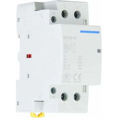 Contattore CA domestico 2P 2NO 40A 220V/230V Contattore modulare, montaggio su guida DIN da 35 mm Contattore per automazione 50/60Hz, frequenza massima di accensione/spegnimento 30 volte/ora