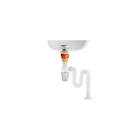 Kit de lavabo avec siphon 1 1/4" x 32 mm - Avec tuyau de vidange flexible et valve pop-up - Extensible - 290-820 mm - Pour évier de salle de bain, cuisine avec trop-plein (1/5)