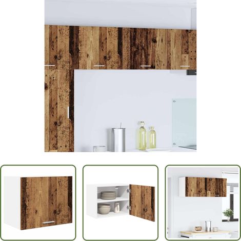 Holzschrank - Hängeschrank Altes Holz und Weiß 50 x 31 x 40 cm Holzwerkstoff (1/5)