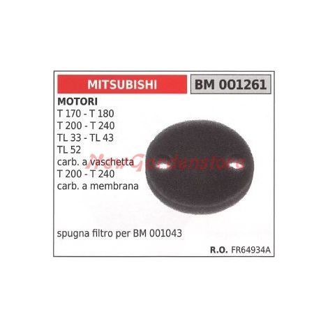 Luftfilterschwamm MITSUBISHI 2-Takt-Motor Freischneider 001261