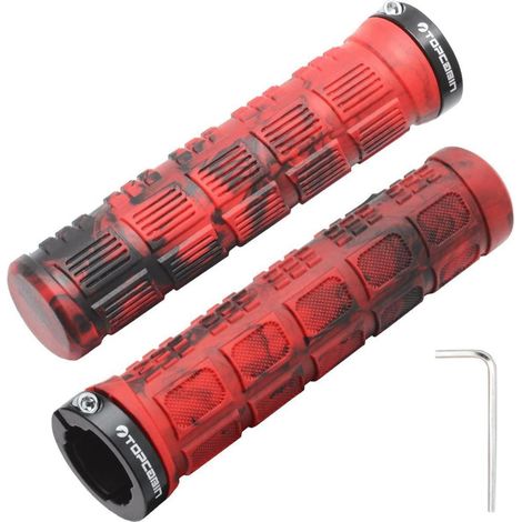 Fahrrad Lenkergriffe Rot mit Aluminium Lock, Ergonomisch, 1 Paar (1/5)