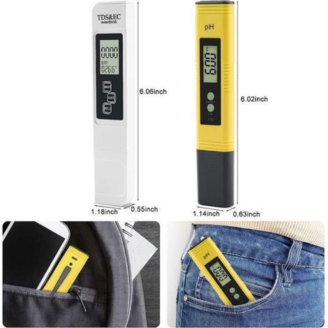 Testeur Ph Et Tds - Précision 0 01 Ph - Plage Tds 0 À 9999 Ppm - Compensation Automatique De Température - Pour Eau Potable Aquarium Piscine Hydroponie - 1 Pièce (1/5)