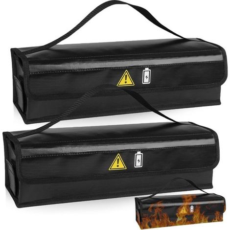 2-teilige E-Bike-Akkutasche: feuerfest bis 1400 °C, wasserdicht und explosionsgeschützt, zur Aufbewahrung und zum Transport, 41 x 10 x 12 cm (1/5)