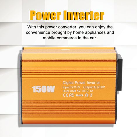 Convertisseur 12V vers 220V 150W, module élévateur de tension DC12V à AC220V, alimentation boost pour camping, voiture et atelier. (1/5)