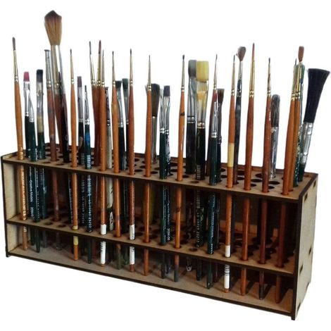 Porte-pinceaux en bois - 67porte-pinceaux en bois-Convient aux crayons de couleur, aux pinceaux et aux pinceaux de maquillage. (1/5)