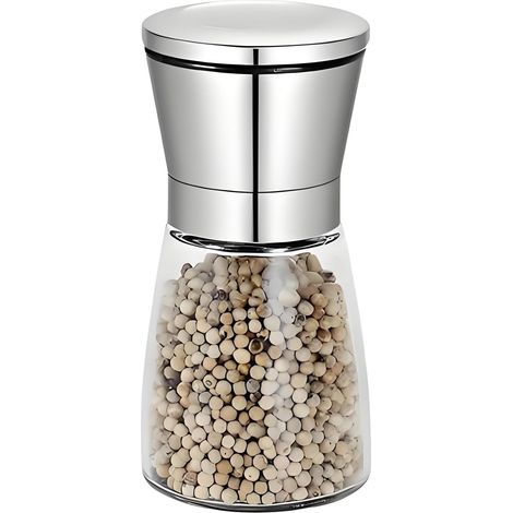 Moulin à épices en acier inoxydable pour sel ou poivre, moulin à épices haut de gamme avec lame en céramique, 150 ml (1/4)