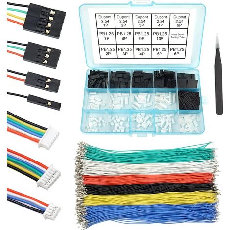 Kit de connecteurs et câbles PB1.25 vers Dupont 2,54 mm compatible avec les connecteurs PicoBlade 1,25 mm pas de fils de 20 cm (1/5)