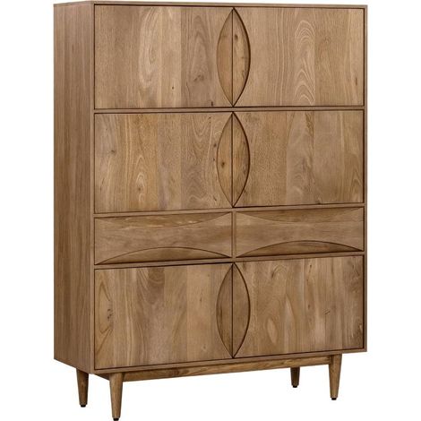Armoire en bois de manguier 6 portes 2 tiroirs Folia