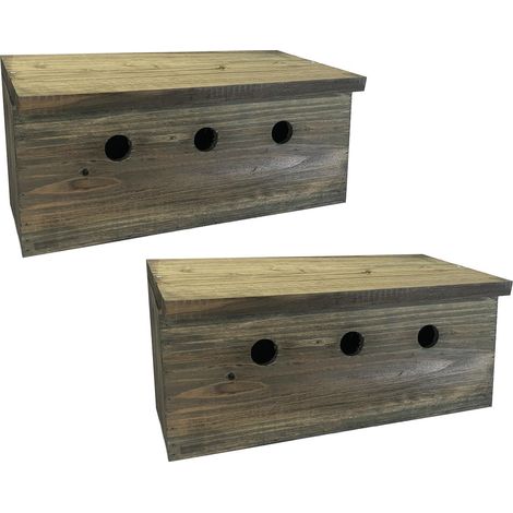 Sparrow Colony Terrace Wooden Nesting Boxes (Set of 2) (1/5)
