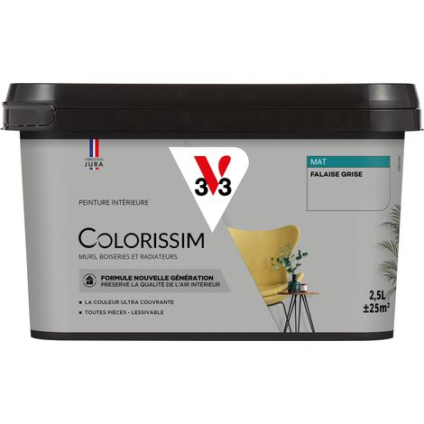 Peinture murale intérieure Colorissim® V33 Falaise grise Mat 2,5L