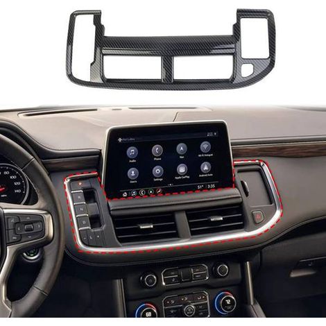 Color: Carbon fiber structure Material: ABS Center console air vent, gear shift trim, car interior.--DTEKGAZ