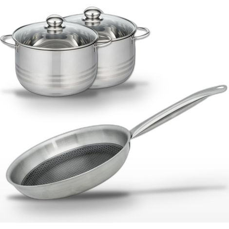 Lot Poêle 28cm et 2 Faitouts 20/24cm Elo Relief Solution (1/5)