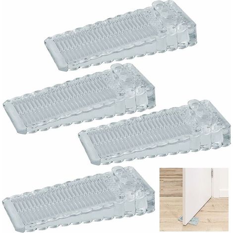 Türstopper aus Gummi, 4 Stück Türkeile aus Gummi, höhenverstellbare, rutschfeste Türkeile, Fensterstopper für Badezimmertüren, Balkone, Kinderzimmerfenster ( (1/5)