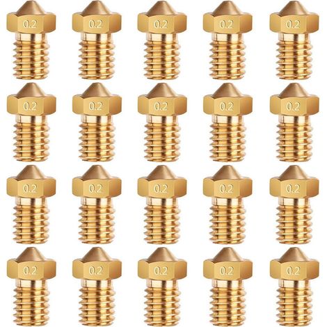 20 Stück 3D-Druckerdüse Messingdüse 0,2 mm für 1,75 mm e3d V5 - V6 3D-Druckerfilament