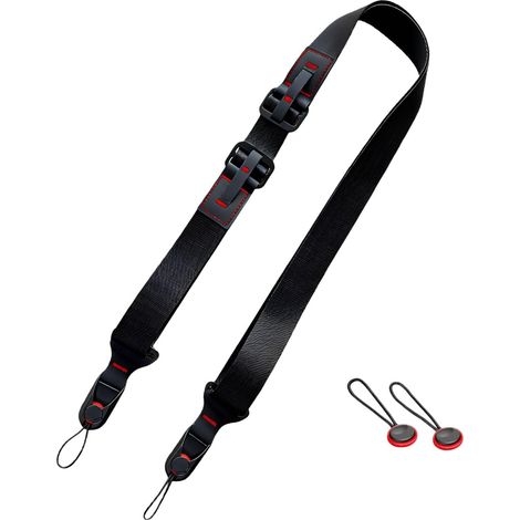 Tracolla per fotocamera con fibbia a sgancio rapido, realizzata in nylon, regolazione con una sola mano, compatibile con tutte le fotocamere, carico massimo 90 kg, tracolla per fotocamera (1/5)
