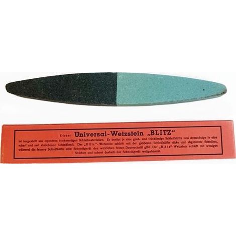 Pierre à aiguiser Blitz L230xL33xHmm quartz-schiste grossier+fin boîte pliée (1/2)
