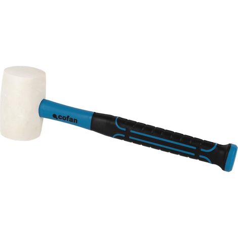 COFAN maceta de goma 680 g blanca , Maceta con cabeza de goma fabricada en caucho de color blanco. Cuenta con un mango fabricado en fibra de vidrio muy cómodo, ergonómico y práctic