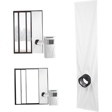 Sceau de fenêtre de climatiseur portable 200 cm Tapis de fixation étanche réglable Kit de fenêtre de climatisation mobile universel, 200 cm (1/4)