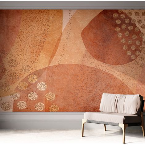Papier peint autocollant Mural avec colle pour salon et chambre Décoration murale rapide Compositions terreuses 312x219 cm (1/5)