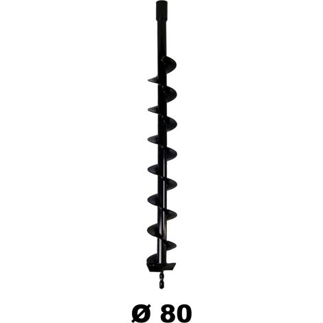 Mèche pour tarière thermique 80 mm – Longueur 80 cm – Pour béton armé et terrains accidentés – Compatible avec GT Garden et Berlan