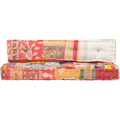 INLIFE Coussin de canapé palette Multicolore Tissu Patchwork (1/5)